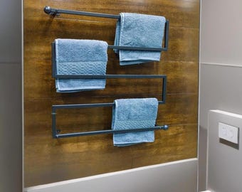 Industrieller Metall Badezimmer Handtuchhalter: An der Wand befestigter Organizer