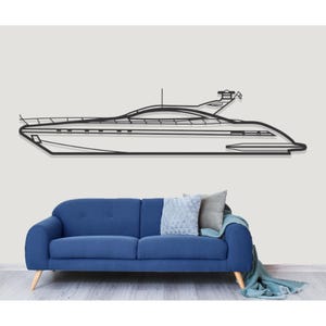 Mangusta 92 Yacht Metal Wall Art, luxe jachtdecor, moderne jachtkunst, zeilschipkunst, jachtclubdecor, nautisch huisdecor, matroos geschenken