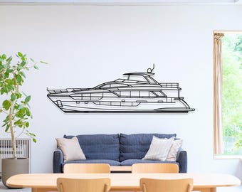 Riva Flybridge 130 Yacht Metal Wall Art, Steel Nautical Decor, Yacht Club Gift