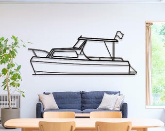 Ocean Alexander MK 1 Boat Metal Wall Art, Lake House Decor