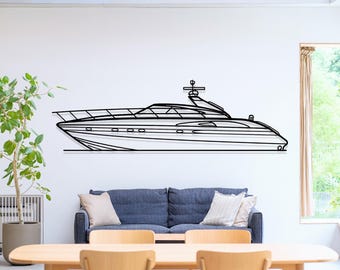 Viking V50 Boat Metal Wall Art, Lake House Decor