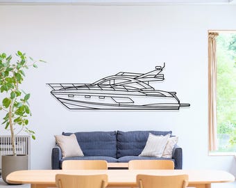 Sunseeker Superhawk 55 Metal Yacht Wall Art, Nautical Decor, Steel Laser Cut Marine Art
