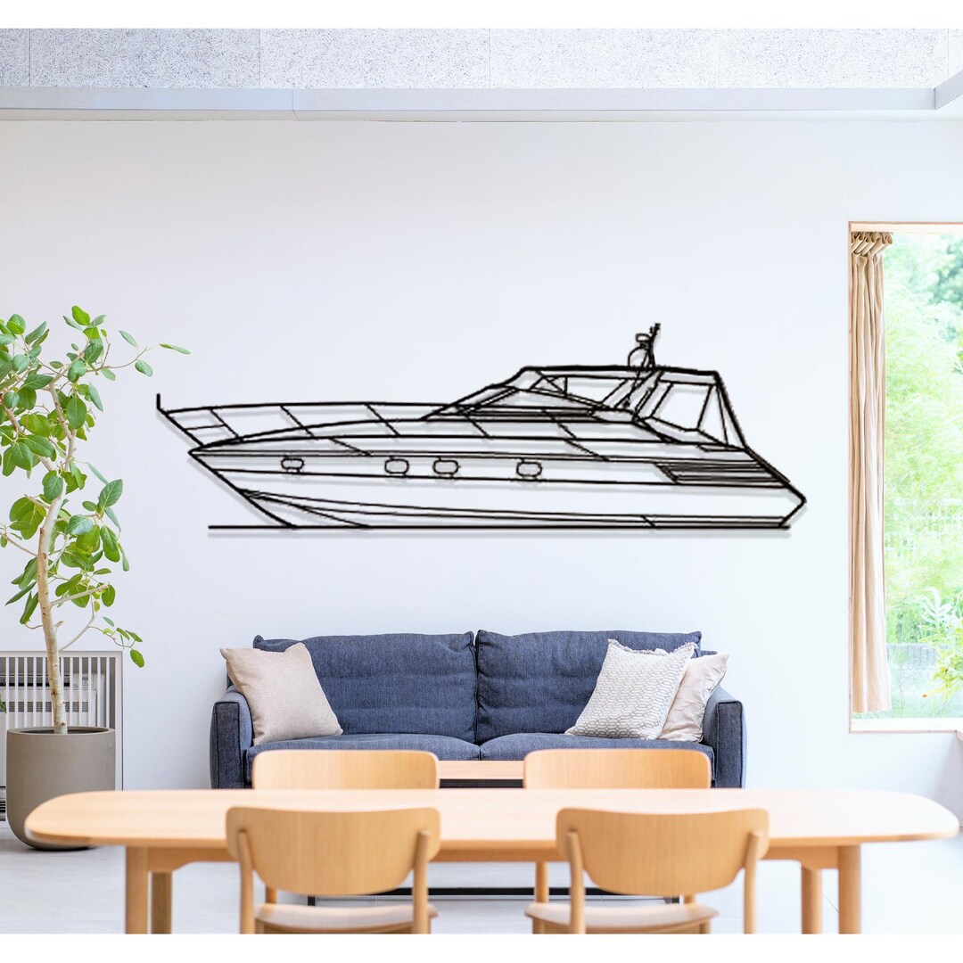 Princess 366 Riviera Yacht Metal Wall Art, Luxury Yacht Decor, Modern ...