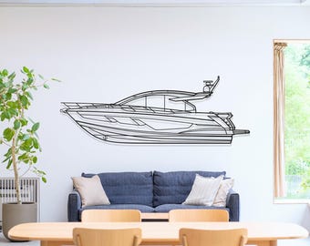 Sunseeker Predator 65 Yacht Metal Wall Art, Steel Sailing Ship Decor, Yacht Club Gift