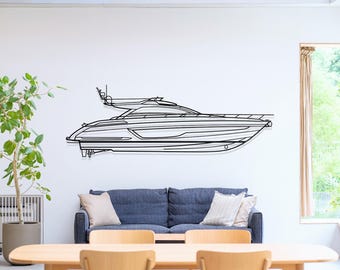 Riva Sportfly 66 Ribelle Yacht Metal Wall Art, Steel Sailing Decor, Yacht Gift