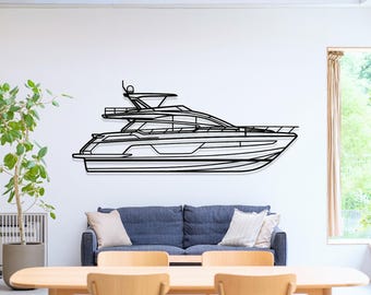 Riva Sportfly 66 Ribelle Yacht Metal Wall Art, Steel Nautical Decor, Yacht Club Gift