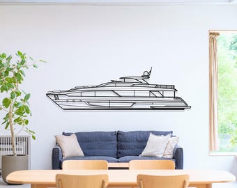 Riva Flybridge 110 Dolcevita Yacht Metal Wall Art, Steel Sailing Ship Decor, Yacht Gift