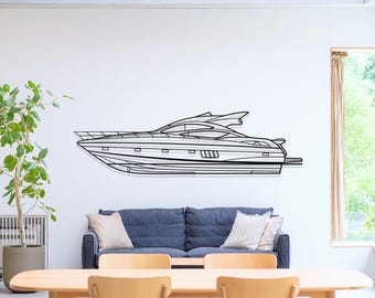 Sunseeker Predator 74 Yacht Metal Wall Art, Luxury Nautical Decor, Steel Yacht Gift