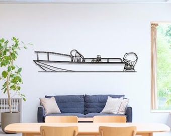 Boston Whaler Montauk Boat Metal Wall Art, Luxury Boat Art, Boat Wall Decor, Sailing Ship Art, Lake House Wall Art, Fishing Boat Decor