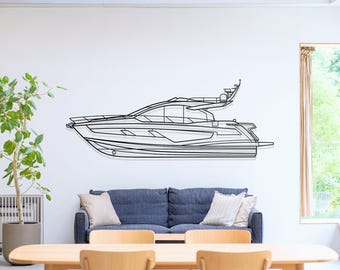 Sunseeker Predator 65 Yacht Metal Wall Art, Steel Nautical Decor, Yacht Decor