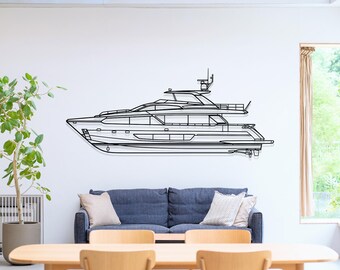 Riva Flybridge 102 Corsaro Metal Wall Art, Luxury Yacht Decor, Yacht Club Gift