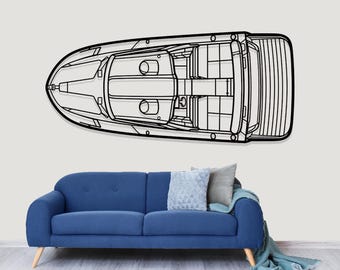 Otam 58 GTS Yacht Metal Wall Art, Boat Wall Decor, Luxury Boat Art