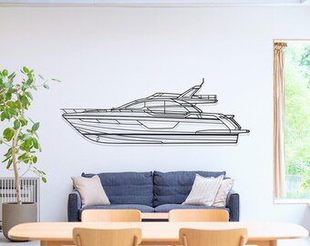 Riva Sportfly 76 Perseo Yacht Metal Wall Art, Steel Nautical Decor, Yacht Club Gift