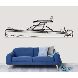 Axopar 24 T Top Boat Metal Wall Art, Arte di barche di lusso, Decorazione da parete per barche, Arte di velieri, Arte da parete per case sul lago, Decorazione per barche da pesca, Regali per marinai