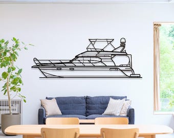 Galeon 380 Fly Boat Metal Wall Art, Lake House Decor