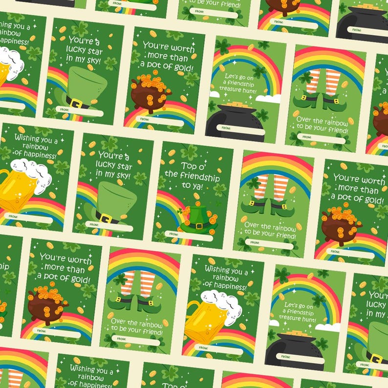 St. Patrick’s Day Cards for Kids - 18 Unique Designs | for Classroom ...