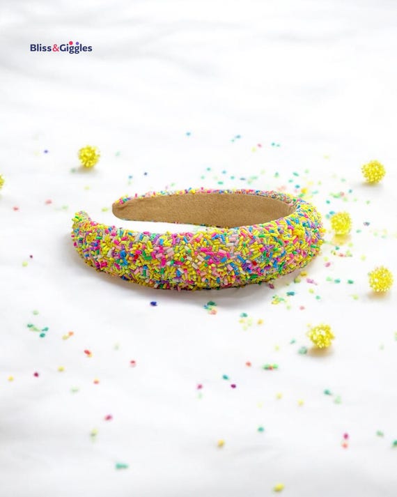 Headband covered in sprinkles Confetti Shaker Headband - Sprinkles – Cheeky Plum main image 4