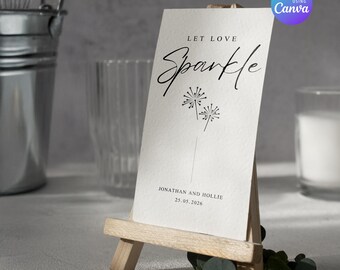 Let Love Sparkle – Segnale di uscita scintillante per matrimonio / Segnale di matrimonio personalizzato / Download digitale modificabile / Stampa fai da te per matrimonio / DOWNLOAD IMMEDIATO