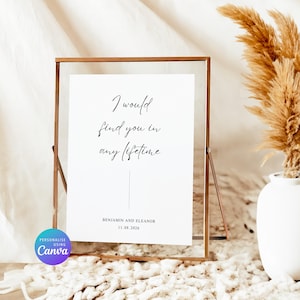 I Would Find You In Any Lifetime – Personalised Wedding Sign | Editable Digital Download | DIY Wedding Print | INSTANT DOWNLOAD