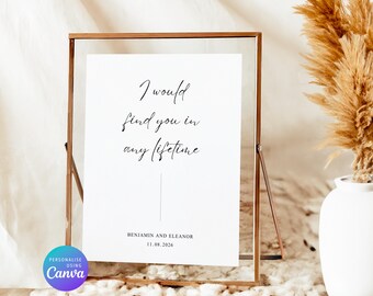 Cartello personalizzato per matrimonio: decorazione romantica stampabile (download digitale)