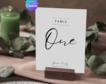 Numeri da tavolo per matrimoni Aurra: design moderno e minimalista (DOWNLOAD IMMEDIATO)