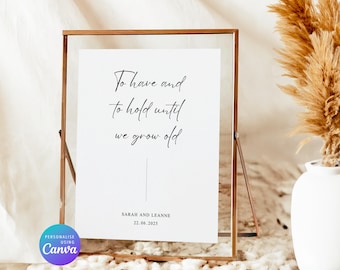 Cartello personalizzato per matrimonio: elegante scritta (download digitale)