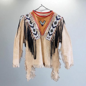 Handmade Beaded Buffalo Hide War Shirt: Powwow Regalia