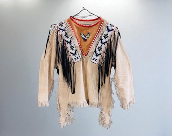 Handgemachtes Büffelleder Kriegshemd: Powwow Regalia