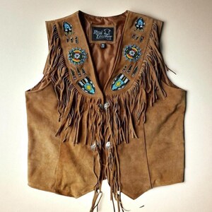 Handgefertigte Wildleder Westernweste im Cowboy Stil