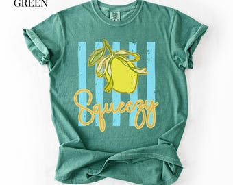 Summer Fruit T-shirt, Retro Striped Lemon Graphic Tee, Funny Food Pun Comfort Colors Tshirt