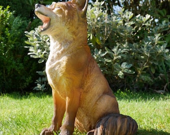 Realistic Resin Fox Garden Statue – Outdoor Wildlife Sculpture, 33cm