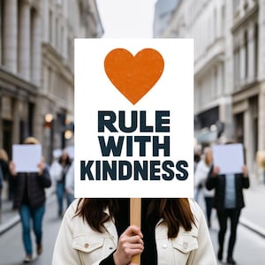 Rule With Kindness, Print at Home, No Kings, Protest Poster, High Resolution PNG + 2x2 Letter, 3x3 Letter Tiled Version, Digital Download