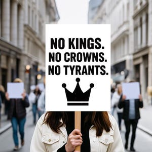 NO KINGS Protest Poster – Print at Home – 2x2 & 3x3 Print-at-Home DIY Large Poster