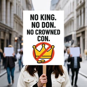 NO KINGS, No Don, No Con Protest Poster – Print at Home – 2x2 & 3x3 Print-at-Home DIY Large Poster