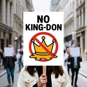 NO KINGS, Print at Home, No King-don, No Kings Sign, Protest Poster 2x2 & 3x3 Print-at-Home DIY Large Poster