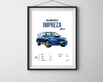 スバル インプレッサ 22B STi ポスタープリント | ウォールアート | 車