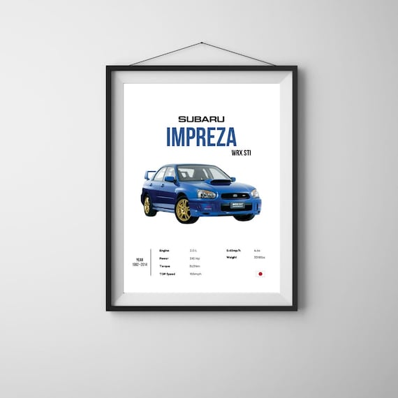 Subaru Impreza WRX STI Minimalist Car Poster - Etsy