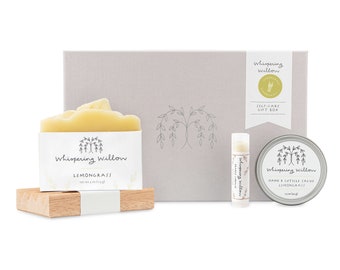 Lemongrass Self-Care Gift Box | Spa Gift Set | Gift for Her | Wellness Box | Thinking of You | Feel Better Care Package | Self Care Gift