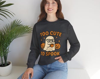 Cute Ghost Halloween Sweatshirt - Spooky Season Crewneck