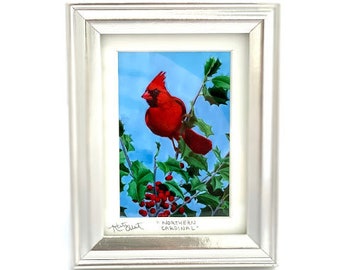 Cardinal - 2x3 miniature giclee prints (3x5 framed)