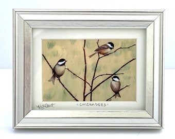 Chickadees - 2x3 miniature giclee stampe (3x5 incorniciate)