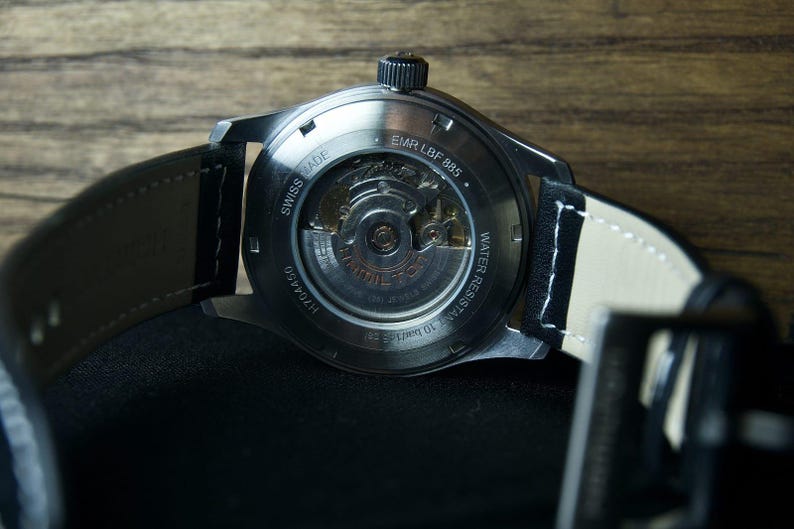 Hamilton Khaki Black Dial Watch – Limited Edition Vintage Style Swiss ...