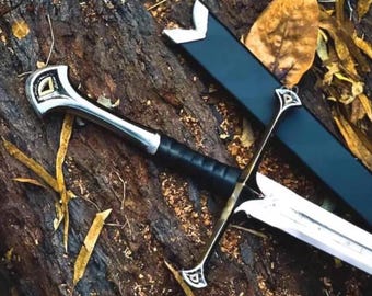 Handgemachtes Schwert aus neu geschmiedetem Stahl des Königs, Replik, mittelalterliches Fantasy Schwert, Cosplay Geschenk für Ehemann bestes Geburtstagsgeschenk USA