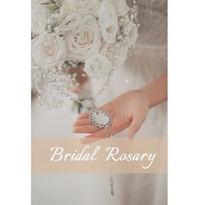 Bridal Rosary: White Pearl, Silver Rhinestone Catholic Wedding Keepsake