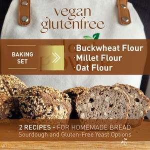 Steinmahl Brotmehl Kit: Buchweizen, Hirse & Hafer, Vegan Gluten-Frei (Rezepte enthalten)