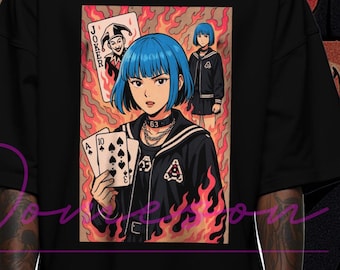 Rei Graphic Tee,Anime Fans,Rei 90's Retro Design Graphic manga,Unisex Otaku Streetwear