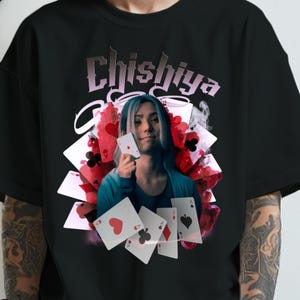 Chishiya Alice in Borderland Graphic Tee,Unisex Otaku Streetwear for Netflix,Chishiya 90&#39;s Retro Design Graphic Tee,Anime Fans