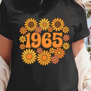 60th Birthday Shirt, Vintage 1965 T-Shirt,60th Birthday Gift,Made in 1965 Shirt,Born in 1965 Gift for Him or Her,Retro 1965 Birthday Tee