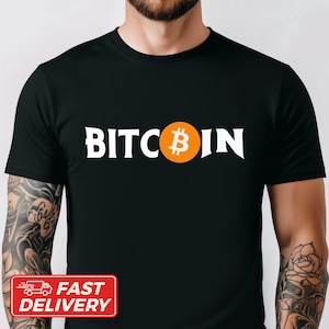 Bitcoin T-Shirt, Kryptowährung T-Shirt, Bitcoin Logo Top, Krypto-Bekleidung, Unisex Baumwollshirt