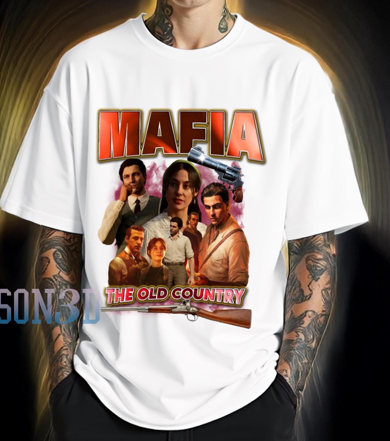 Mafia the Old Country Video Game T-shirt,gamer Shirt for Men Women